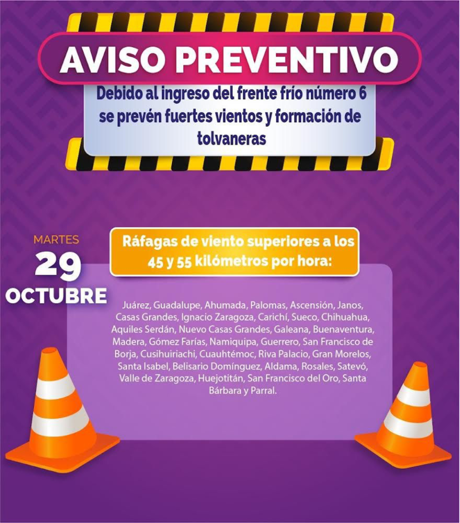2. 28-oct-24 Pronostica CEPC vientos de hasta 65 km:h para este inicio de semana (2)