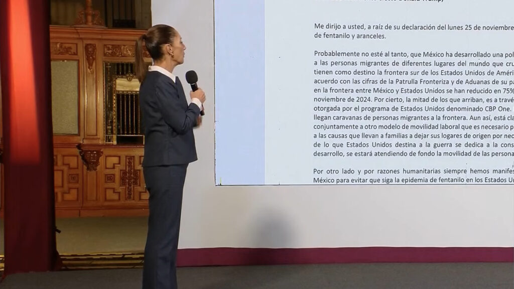 4. 26-nov-24 Sheinbaum Rechaza Aranceles de Trump y Propone Cooperación Internacional