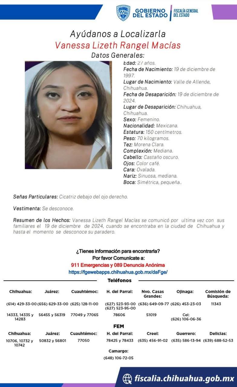 3. 27-dic-24 Autoridades continúan búsqueda de directora de Ecología de Jiménez desaparecida