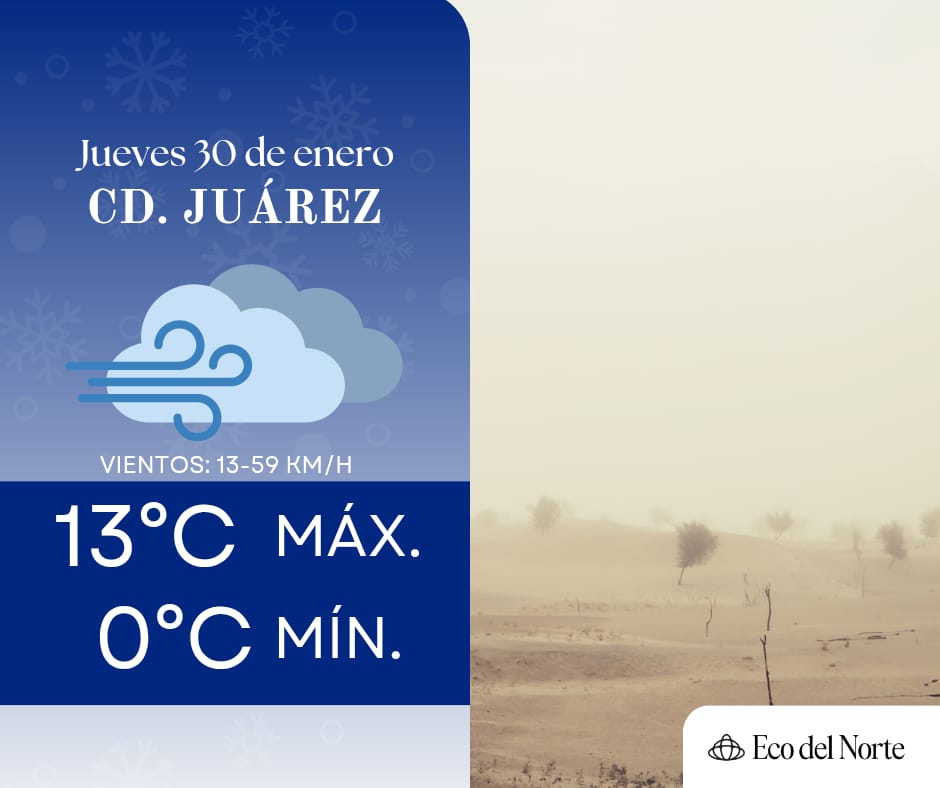 1. 30-ene-25 Clima del 30 de enero- Continúan frío y viento en Juárez y Chihuahua (1)