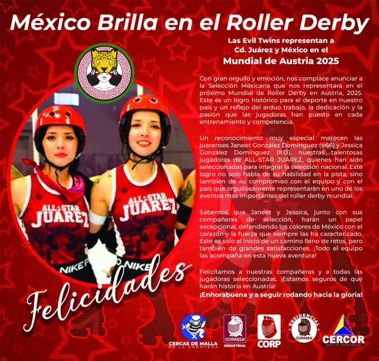 6. 11-ene-25 Las hermanas “Evil Twins,” representarán a México en el Mundial de Roller Derby (1)