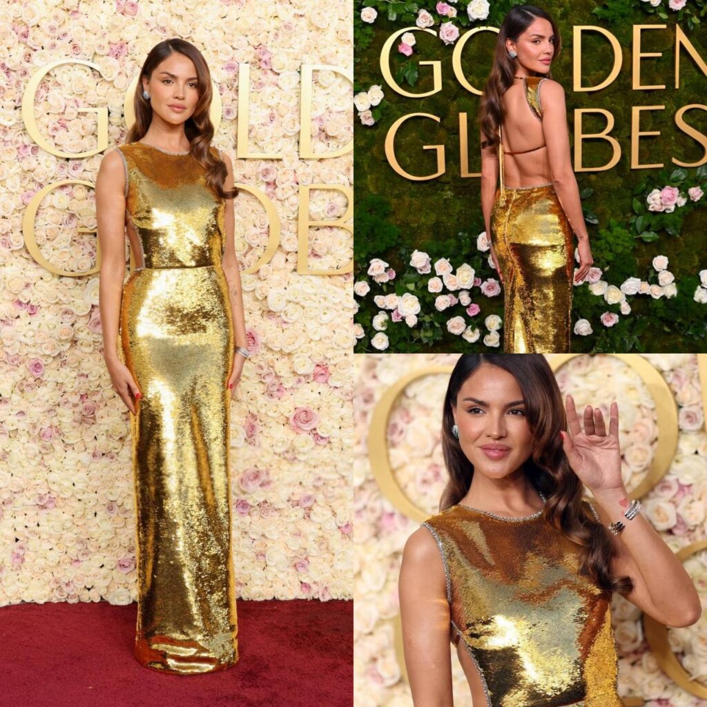 7. 06-ene-25 Eiza González Brilla en los Golden Globes 2025 con Elegante Estilo