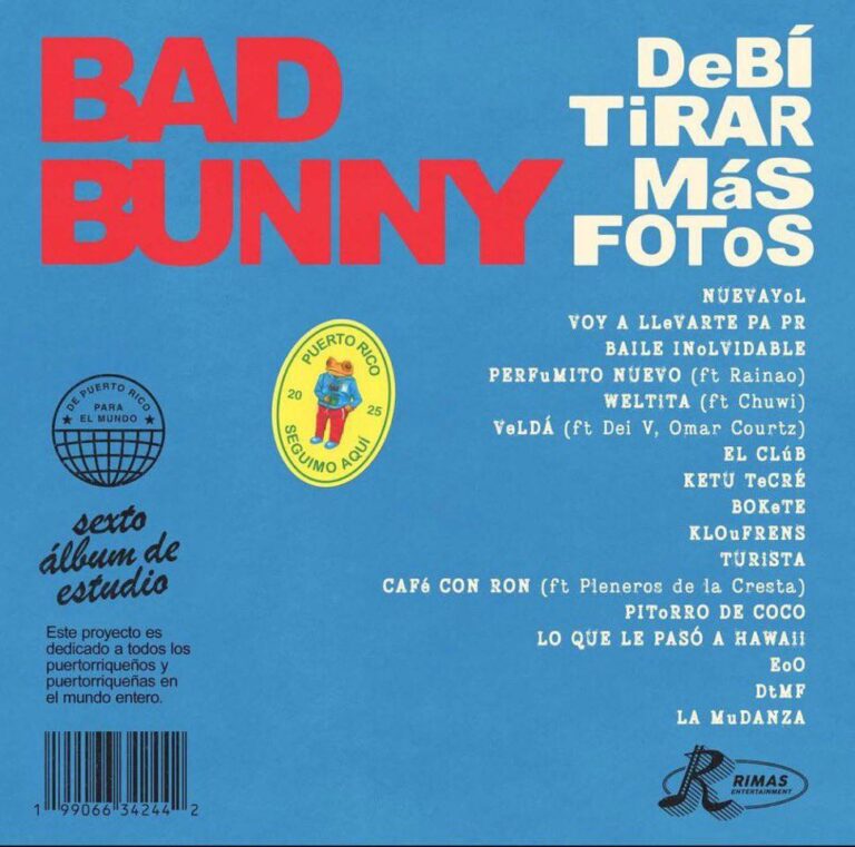 8. 03-ene-25 Bad Bunny presenta el tracklist de su nuevo álbum Debí Tirar Más Fotos