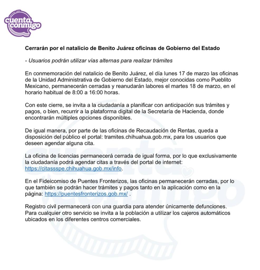 3. 15-mar-25 Oficinas del Gobierno del Estado cerrarán por natalicio de Benito Juárez (1)