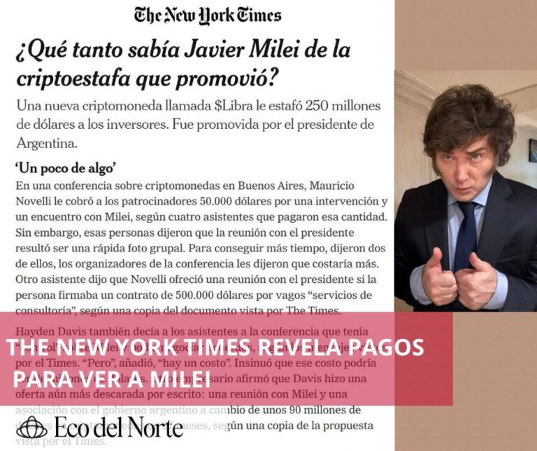 5. 01-mar-25 Investigan a Javier Milei por presuntos cobros de hasta 500 mil dólares por reuniones privadas