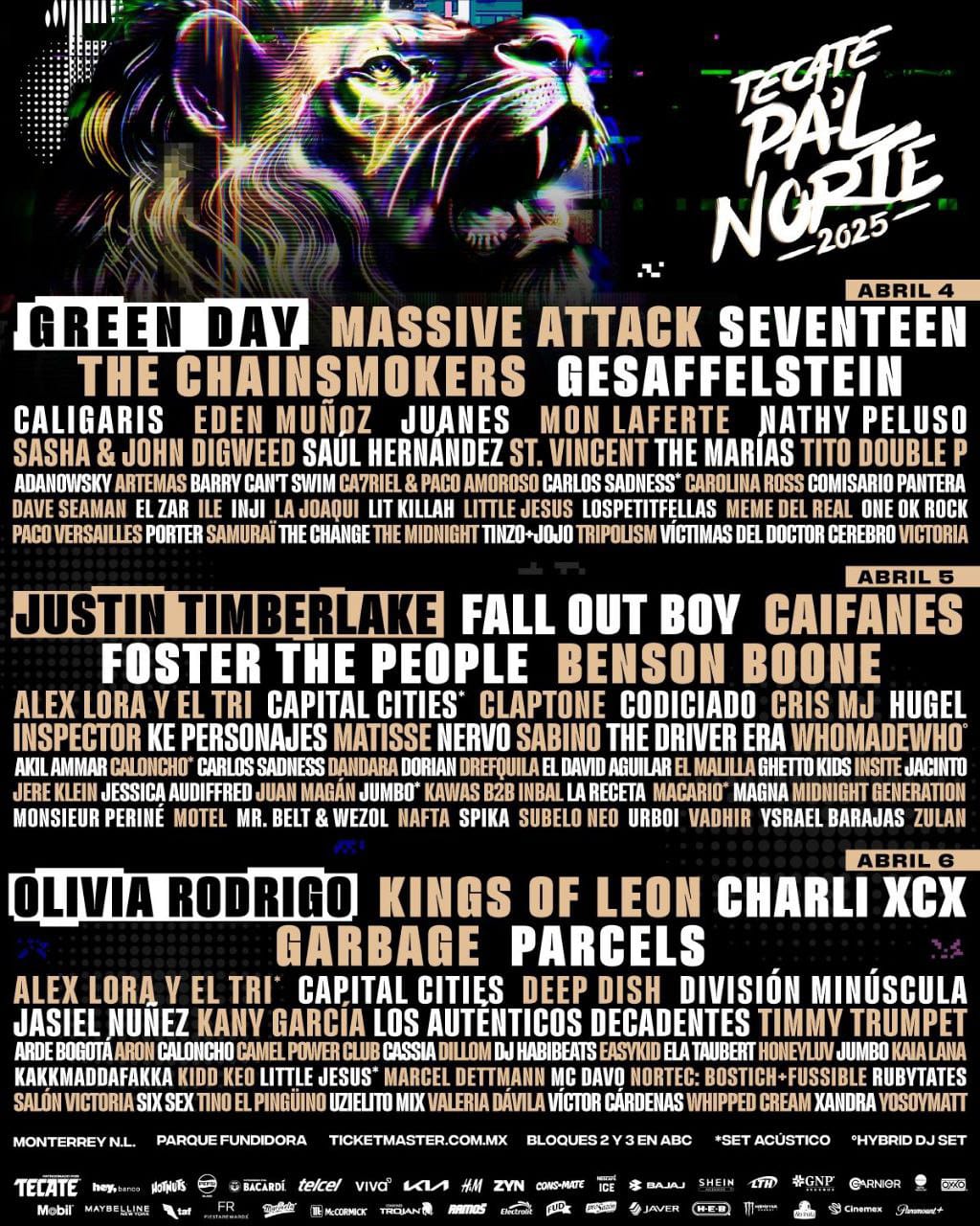 7. 27-mar-25 Anuncian el cartel oficial del festival Tecate Pa'l Norte 2025