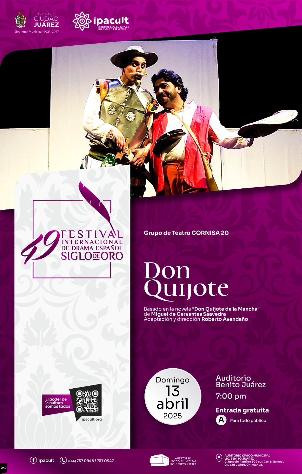 6. 11-abr-25 Don Quijote inaugura el Festival Internacional de Drama Español en Ciudad Juárez