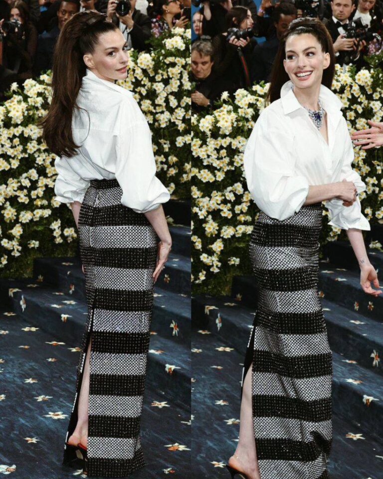 6. 06-may-25 Anne Hathaway deslumbra en la Met Gala con tributo a la moda