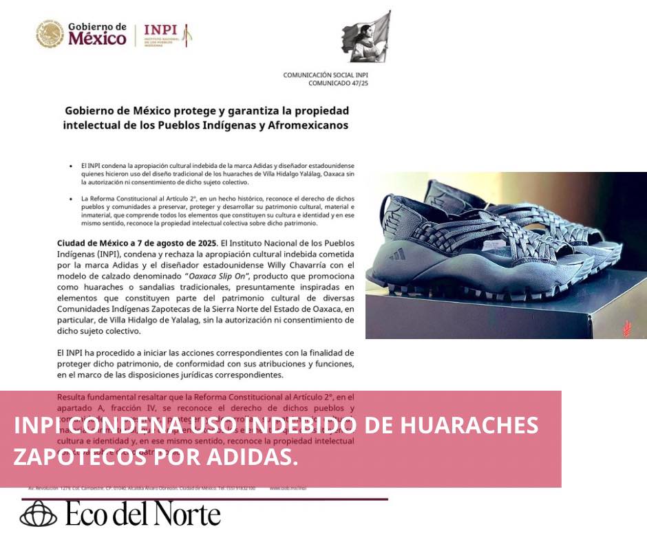 3. 09-ago-25 México reforzará protección de la propiedad intelectual de pueblos originarios tras controversia con Adidas