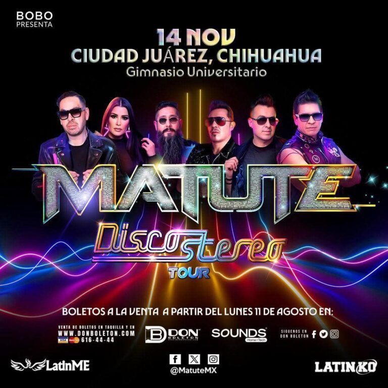 5. 13-ago-25 Matute traerá su gira “Disco Stereo Tour 2025” a Ciudad Juárez